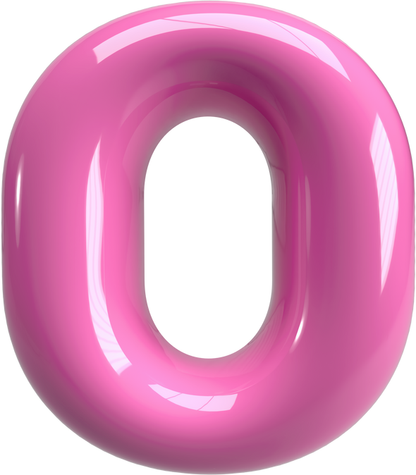 Pink 3D Inflate Uppercase Letter O