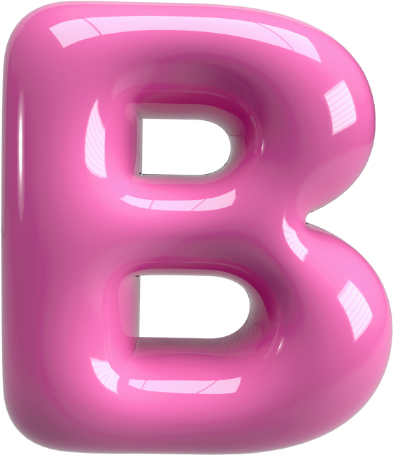 Pink 3D Inflate Uppercase Letter B